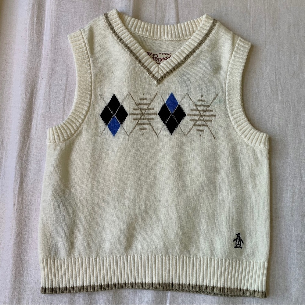 NWT PENGUIN BOYS ARGYLE SWEATER VEST 18M